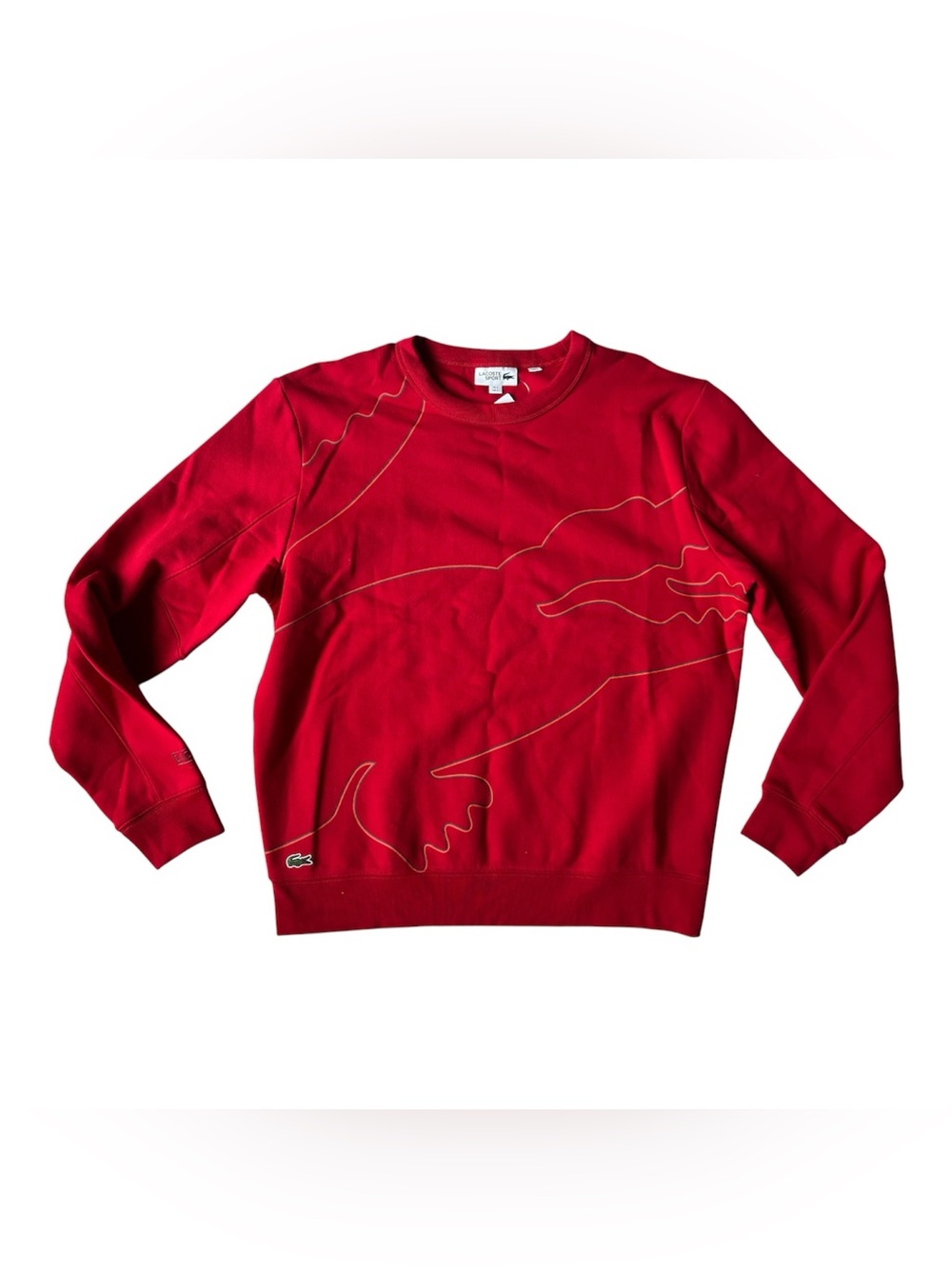 NWT LACOSTE RED CREWNECK SWEATSHIRT MENS LARGE